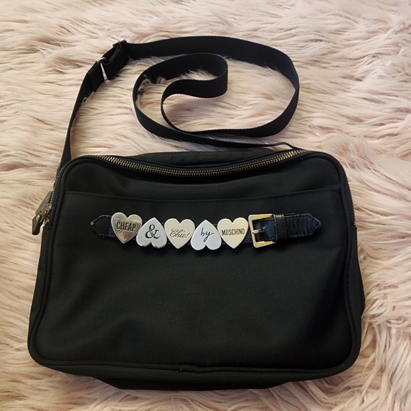 Moschino Cheap & Chic nylon crossbody vintage charms shoulder bag - Picture 1 of 11